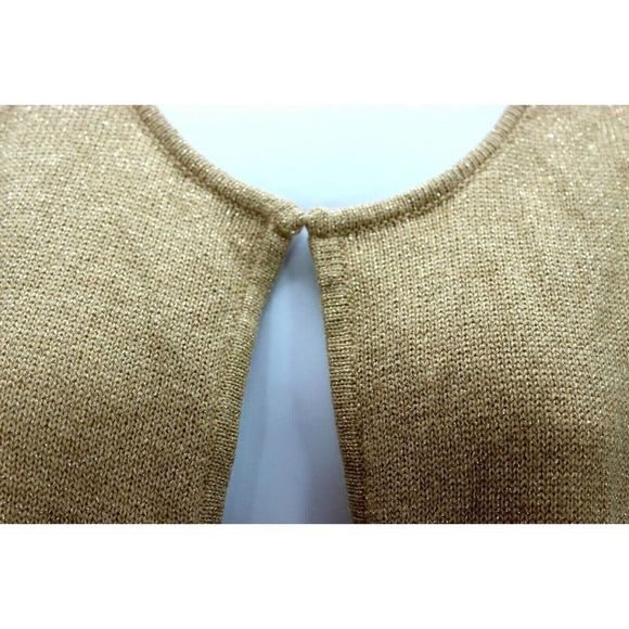 Talbots Cardigan Gold Silk/Angora Blend Metallic Thread Women's Sz 16 NWT - Picture 4 of 11